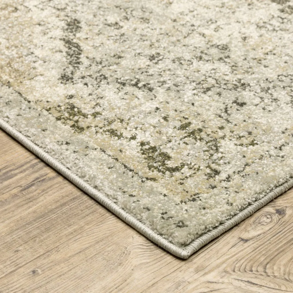 10' X 13' Ivory And Gray Floral Trellis Indoor Area Rug