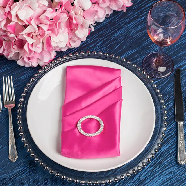 Accordion Crinkle Taffeta 132" Round Tablecloth - Navy Blue