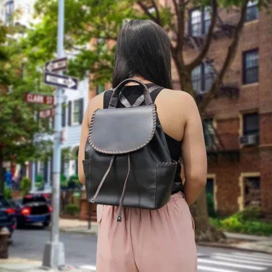Allie Lockable Leather Backpack