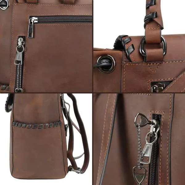Allie Lockable Leather Backpack