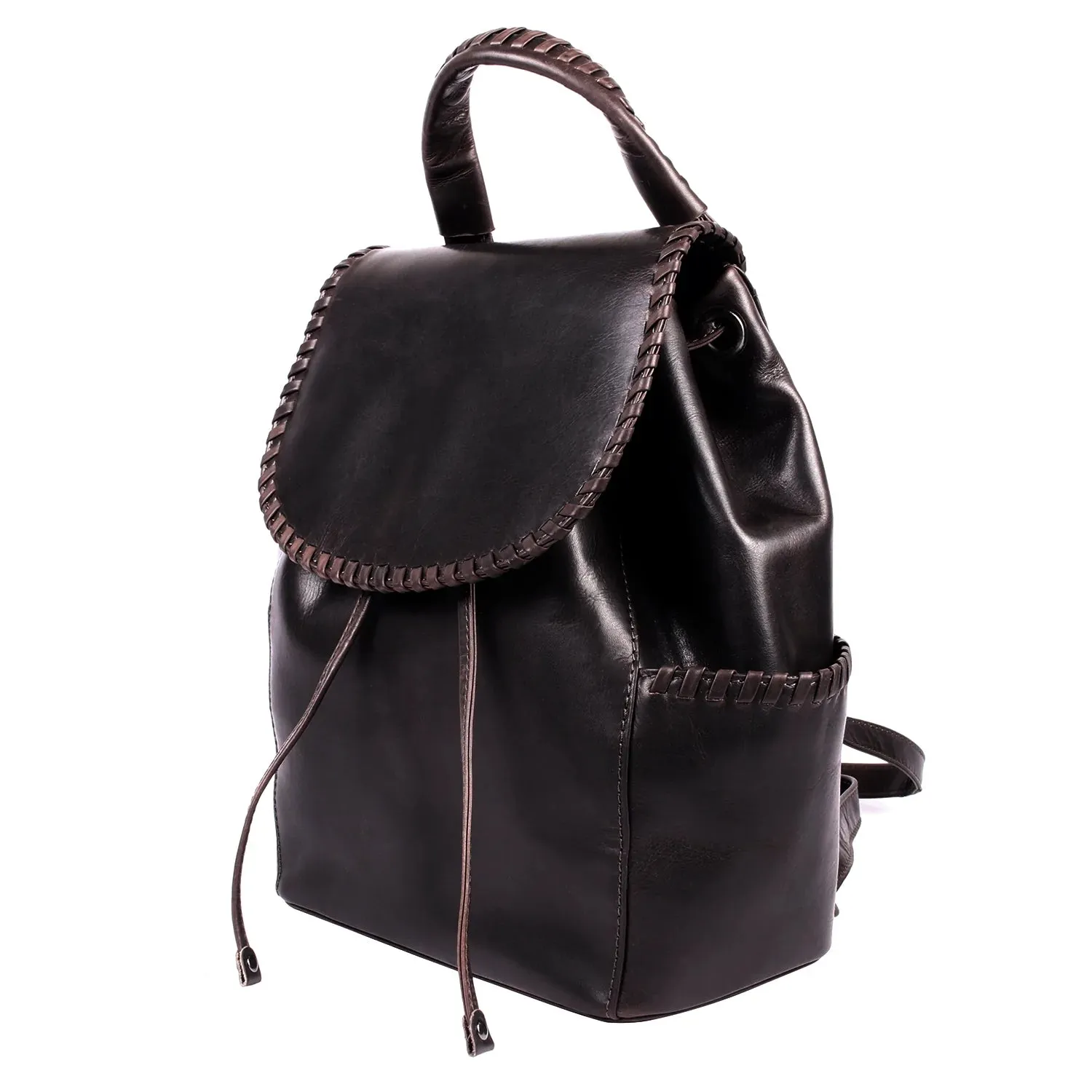 Allie Lockable Leather Backpack