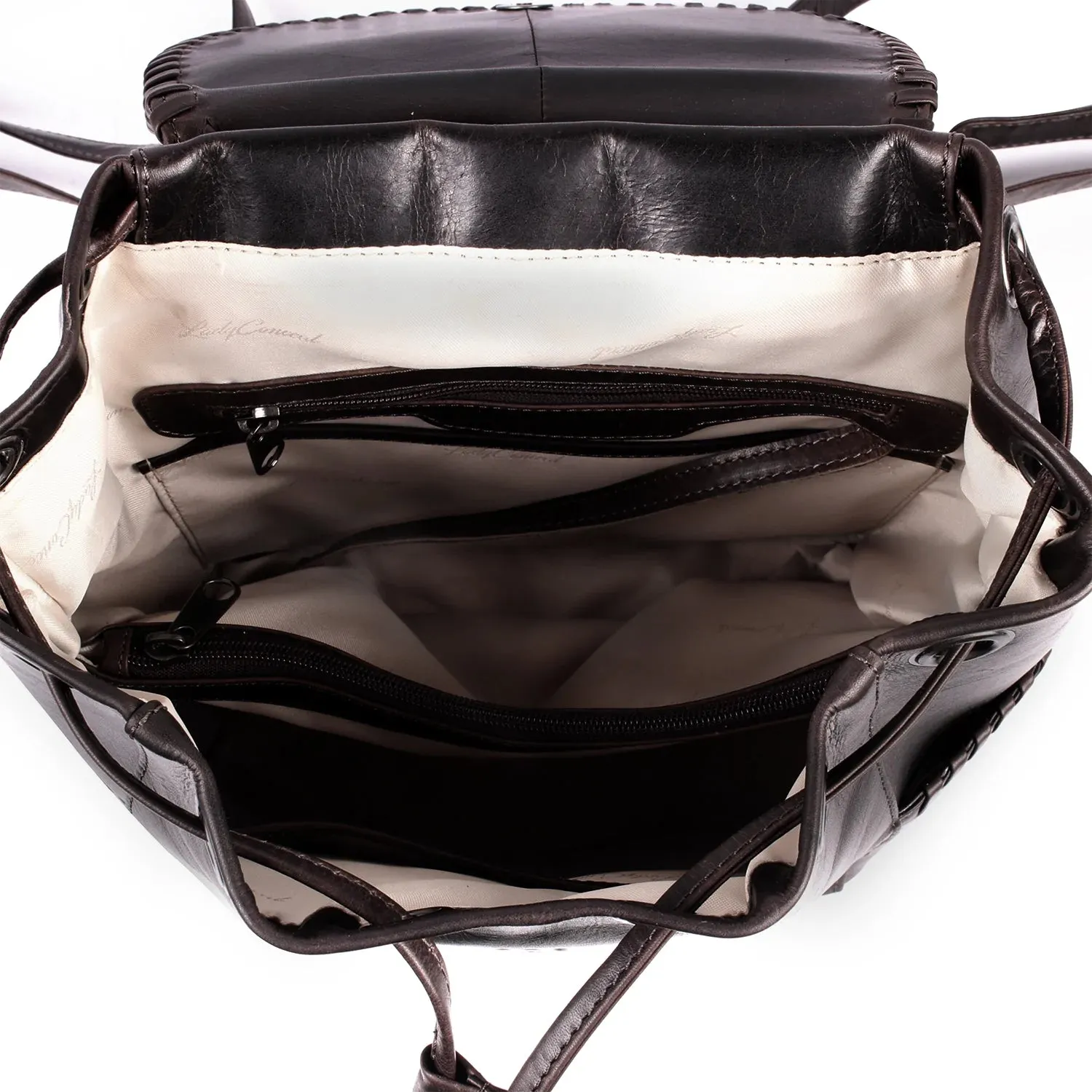 Allie Lockable Leather Backpack