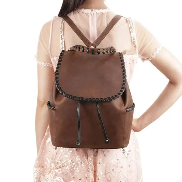 Allie Lockable Leather Backpack