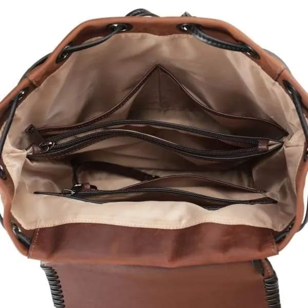 Allie Lockable Leather Backpack