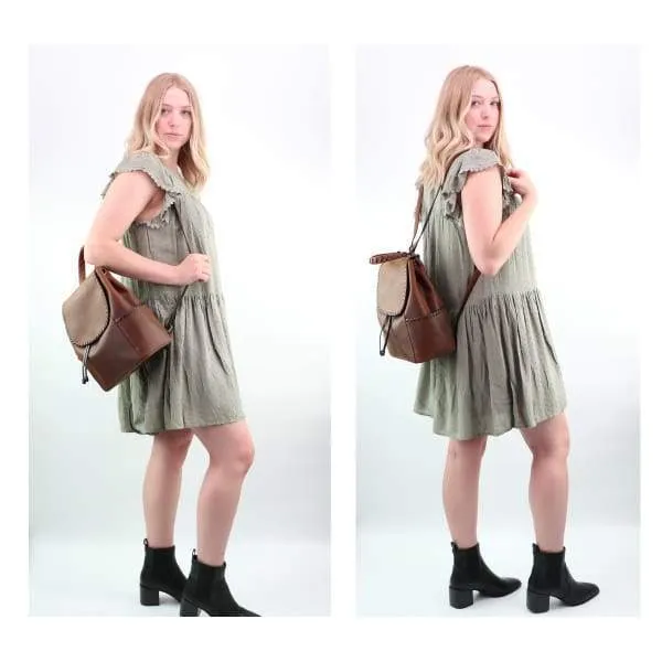 Allie Lockable Leather Backpack