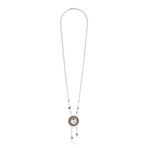 Amulet Boho Pearls necklace black and white