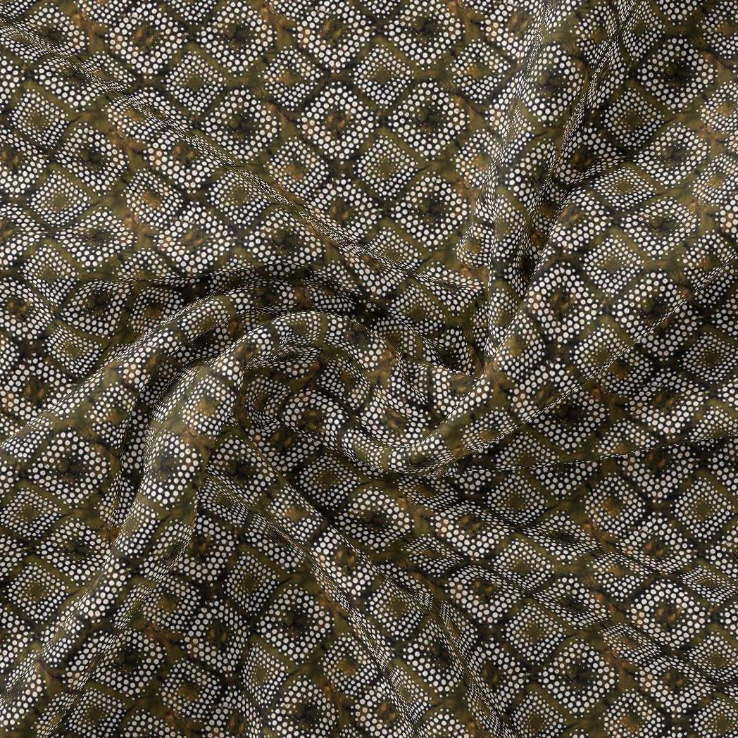 Beautiful Geometric Diamond Cut Glass Digital Printed Fabric - Weightless