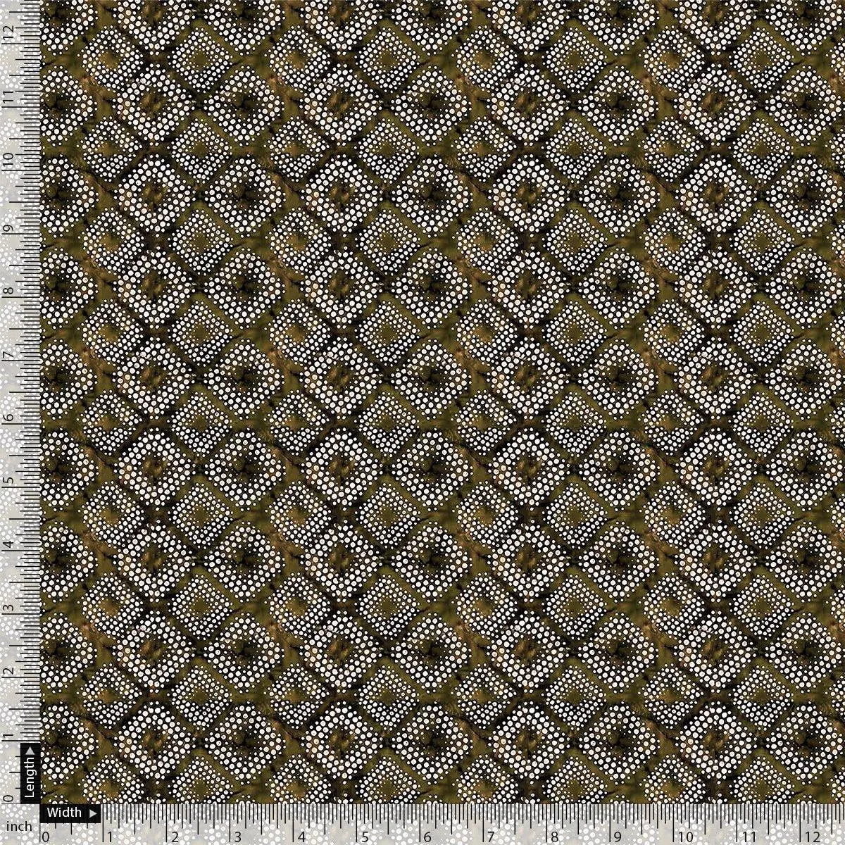 Beautiful Geometric Diamond Cut Glass Digital Printed Fabric - Weightless