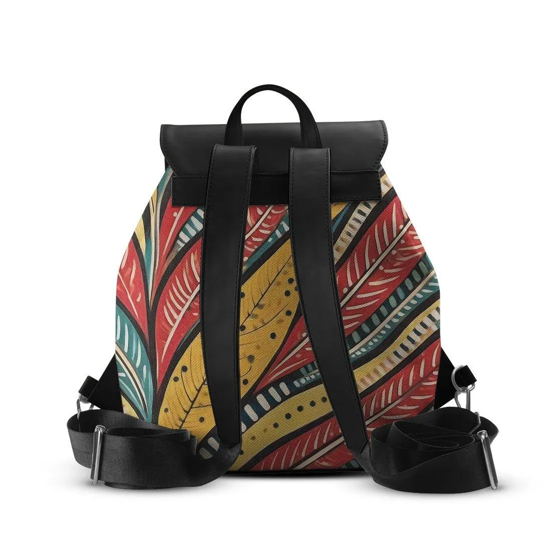 Black Aurora Backpack Leaves