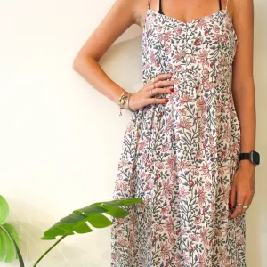 Block Print Sundress Geometric Floral