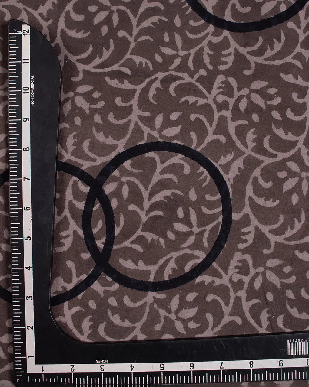 Brown Hand Block Cotton Fabric