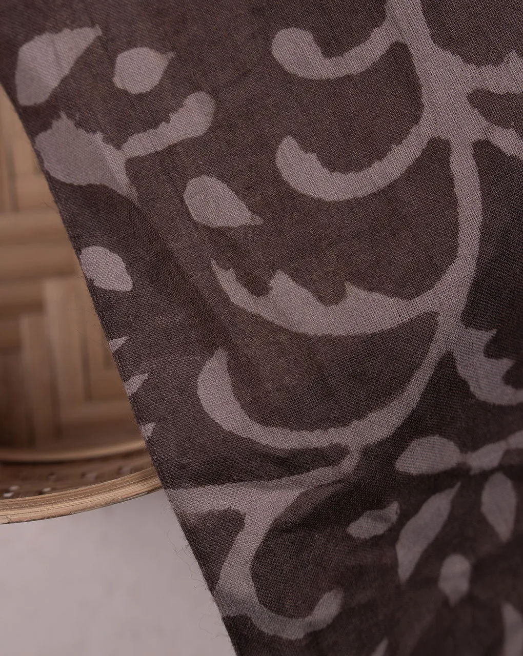 Brown Hand Block Cotton Fabric