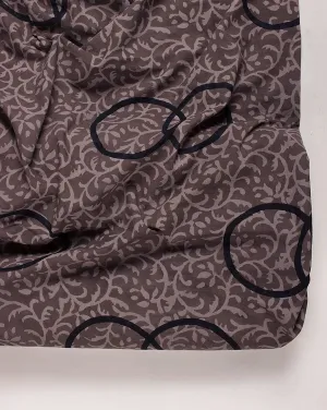 Brown Hand Block Cotton Fabric