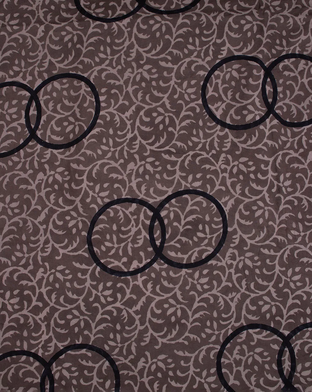 Brown Hand Block Cotton Fabric