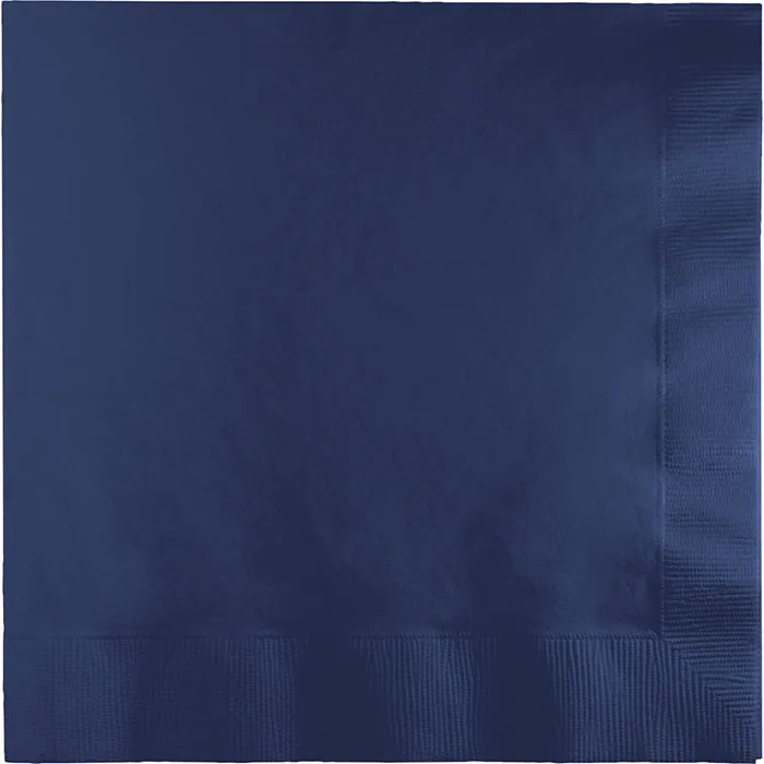 Bulk Navy Blue Dinner Napkins 3 Ply (250 per Case)