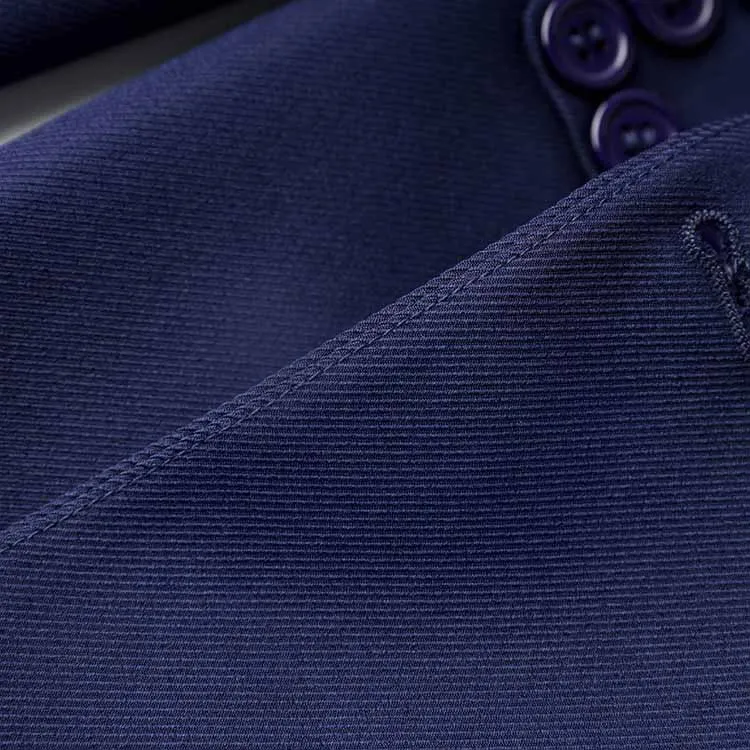 Buttoned Navy Blue Blazer Double Breasted Jacket Elegant Style Coat