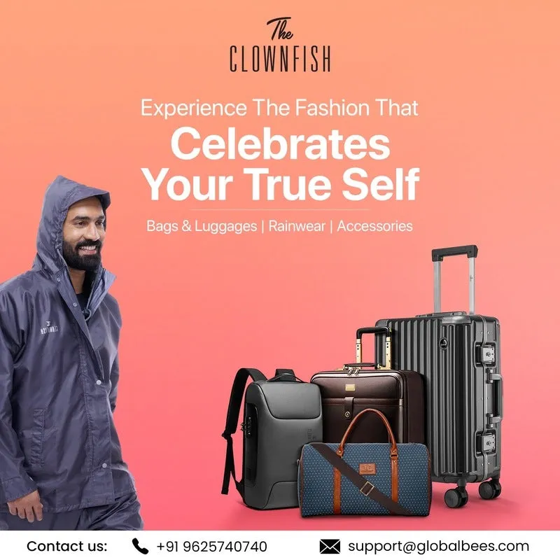 Clownfish Laptop Bag - Durable 900D Fabric, USB Port | Spacious 45L | Beige