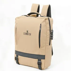 Clownfish Laptop Bag - Durable 900D Fabric, USB Port | Spacious 45L | Beige