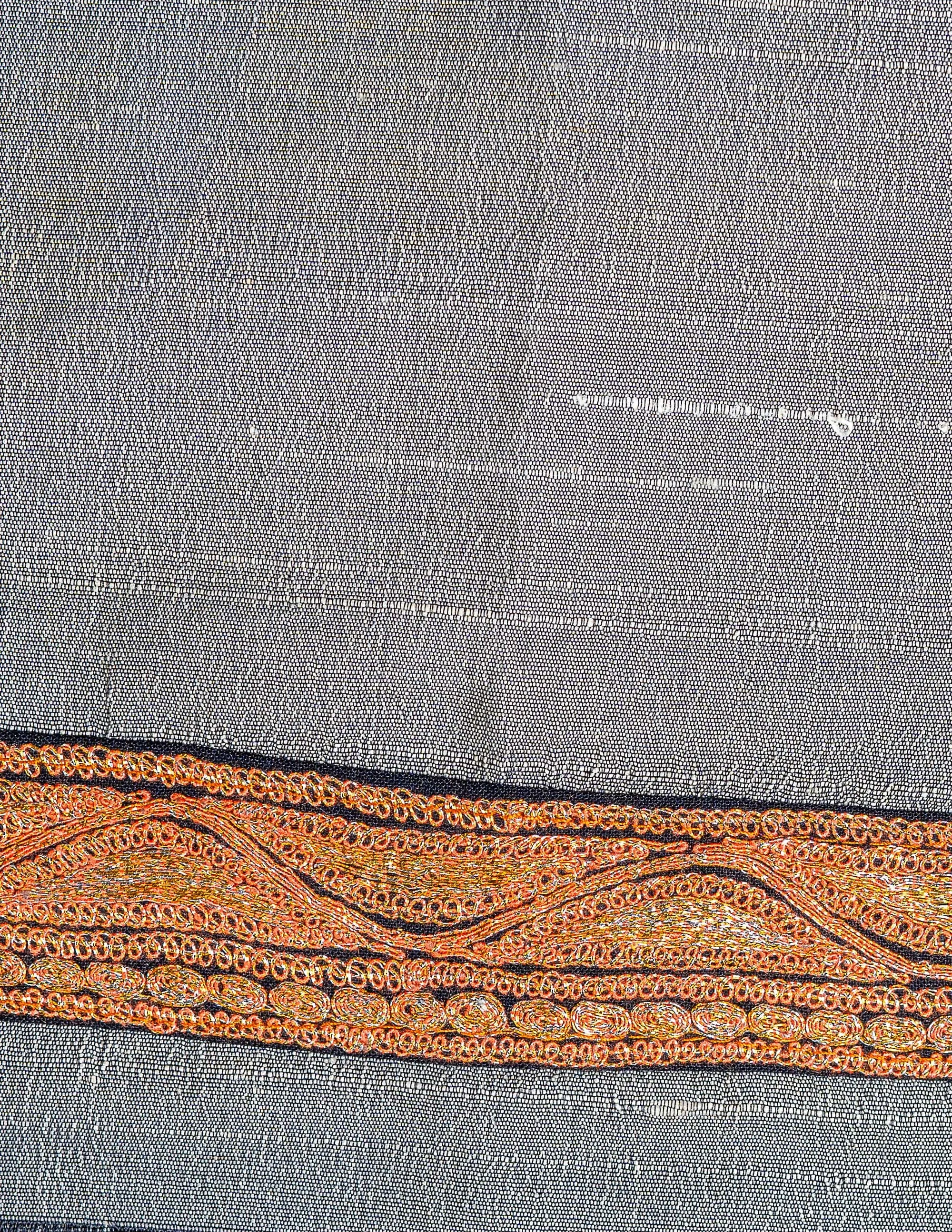 Contemporary Elegance: Grey Suit with Exquisite Tilla Embroidery