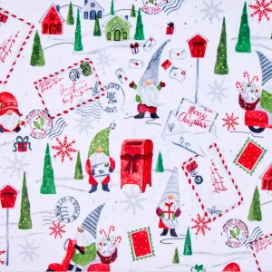 Cuddle® Prints - Gnome Express Scarlet Digitally Printed Yardage