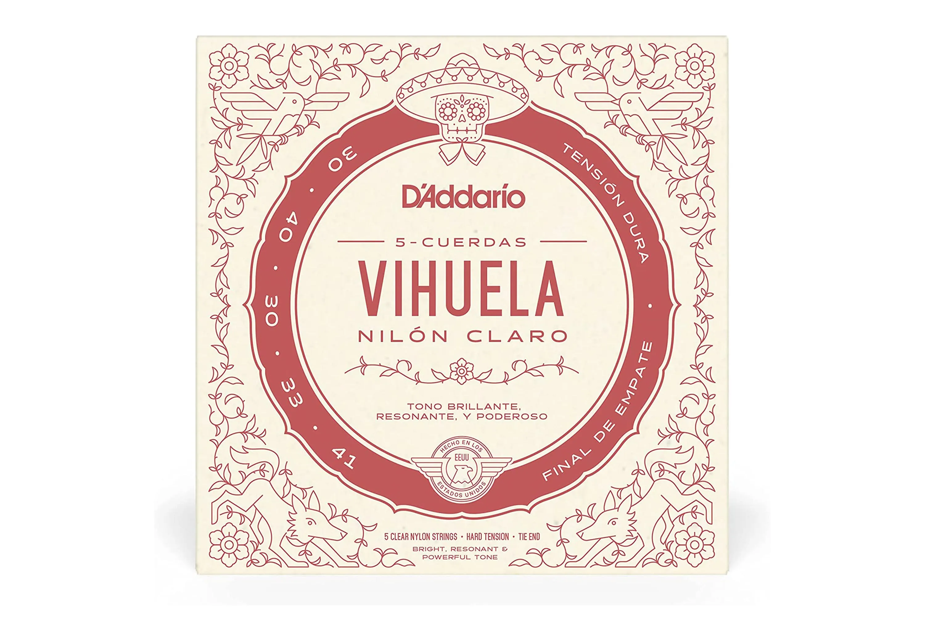 D'Addario MV10H Pro-Arté Nylon 5-String Vihuela Strings - Hard Tension .030-.041