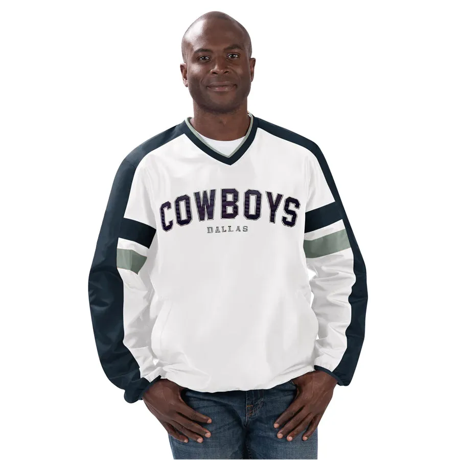 DALLAS COWBOYS MEN'S V-NECK KNUCKLE BALL PULLOVER JACKET