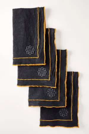 Day For Night Napkins Slate/Marigold