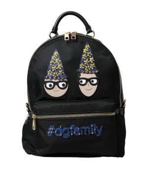 Dolce & Gabbana Elegant Black Gold Detail Backpack