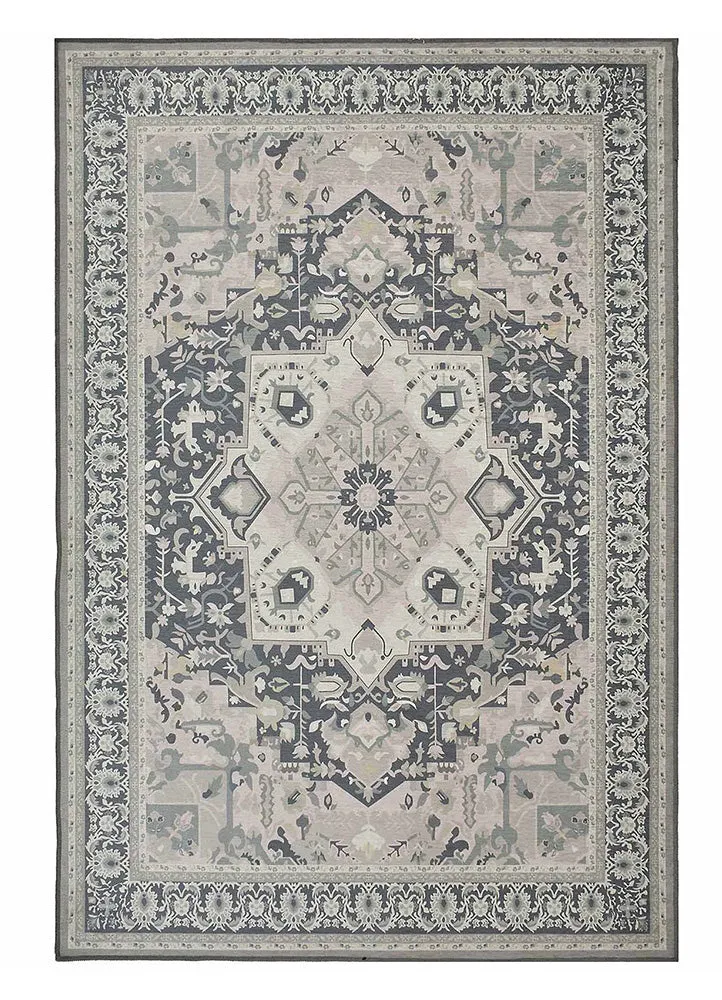 Elegant Gray and Black Rug