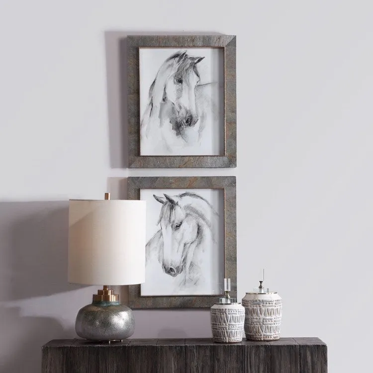 Equestrian Watercolor Framed Art Prints by Ethan Harper Set of 2