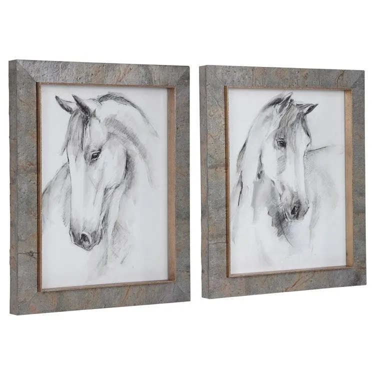 Equestrian Watercolor Framed Art Prints by Ethan Harper Set of 2