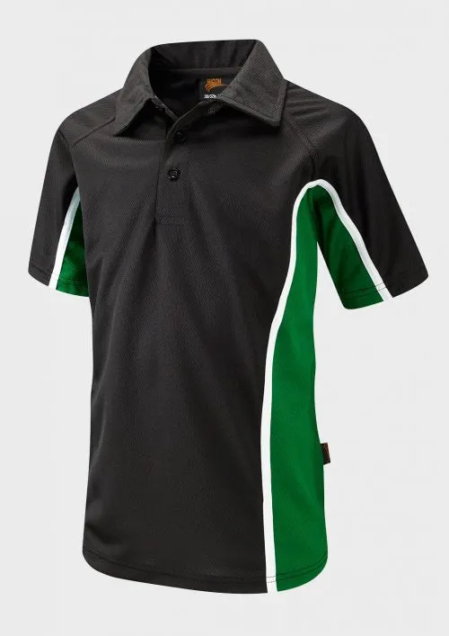 Falcon Classic Men's Polo with different Embroidered Logos & Panel-Spirit-G-920-Black