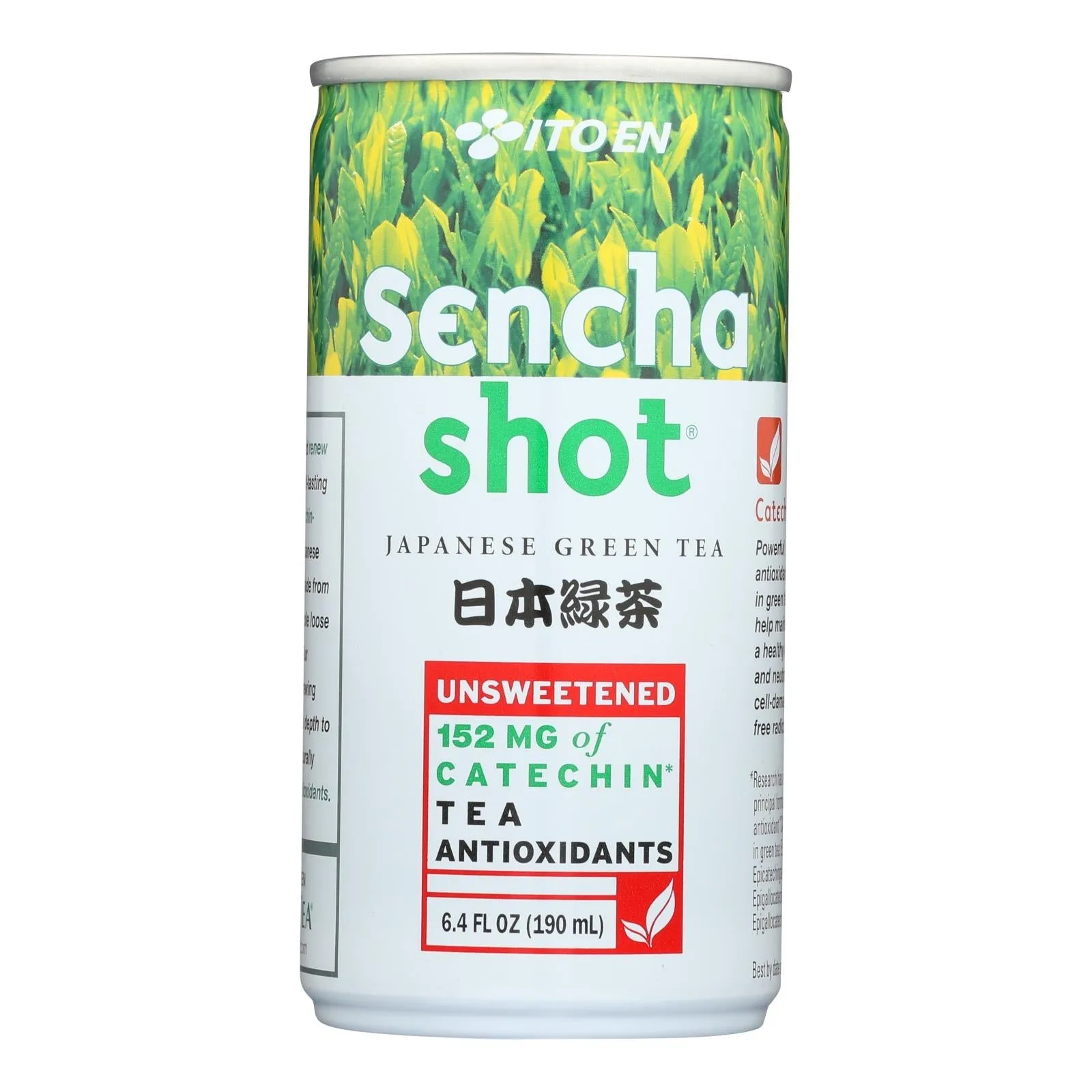 Ito En Unsweetened Japanese Green Tea Sencha Shot, 6.4 Oz Per Pack of 30