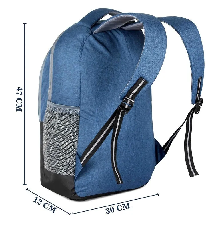 Laptop Backpack with 2 Compartments & Water Bottle Holders | 17 Litres | Blue