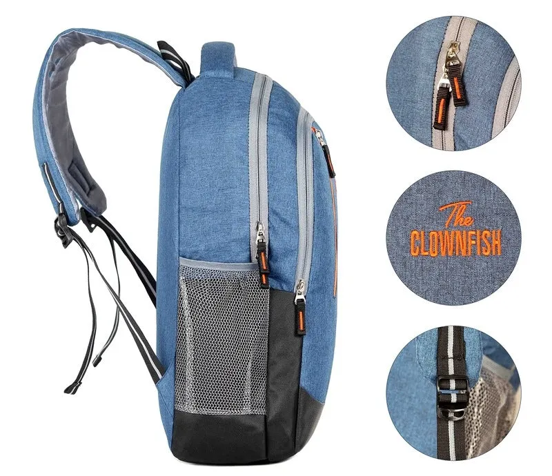 Laptop Backpack with 2 Compartments & Water Bottle Holders | 17 Litres | Blue