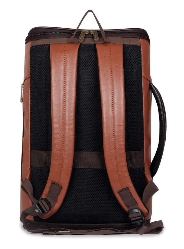 Laptop Backpack with Faux Leather, Adjustable Straps | 15.6 inch | Chocolate Brown