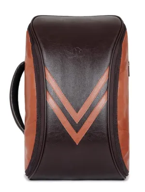 Laptop Backpack with Faux Leather, Adjustable Straps | 15.6 inch | Chocolate Brown