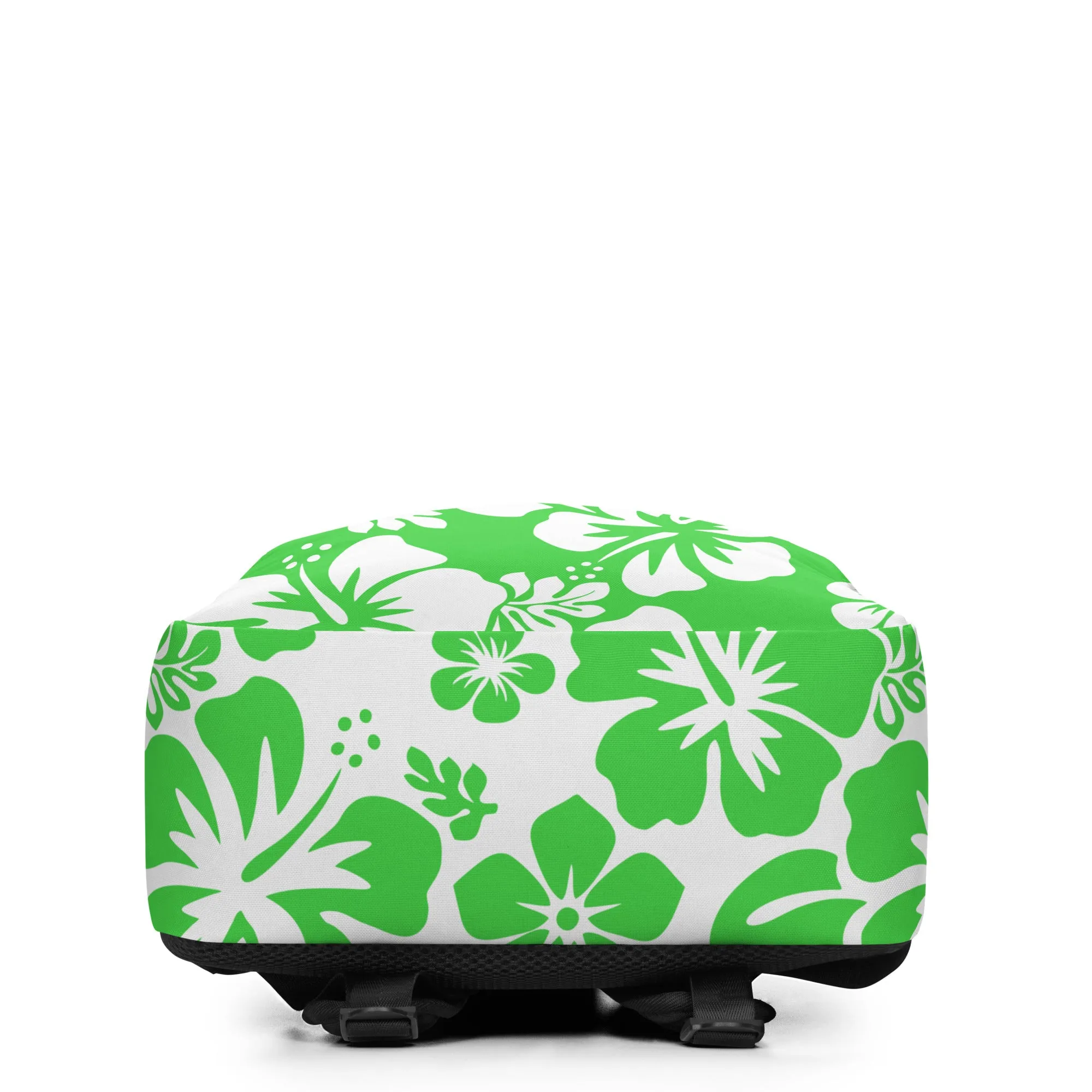 Lime Green and White Hawaiian Print Backpack
