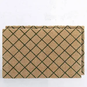 LIVING BY DESIGN EXCLUSIVE  |  OLIVE GREEN TRELLIS DOORMAT BUNDLE x2  |  106CM x 66CM