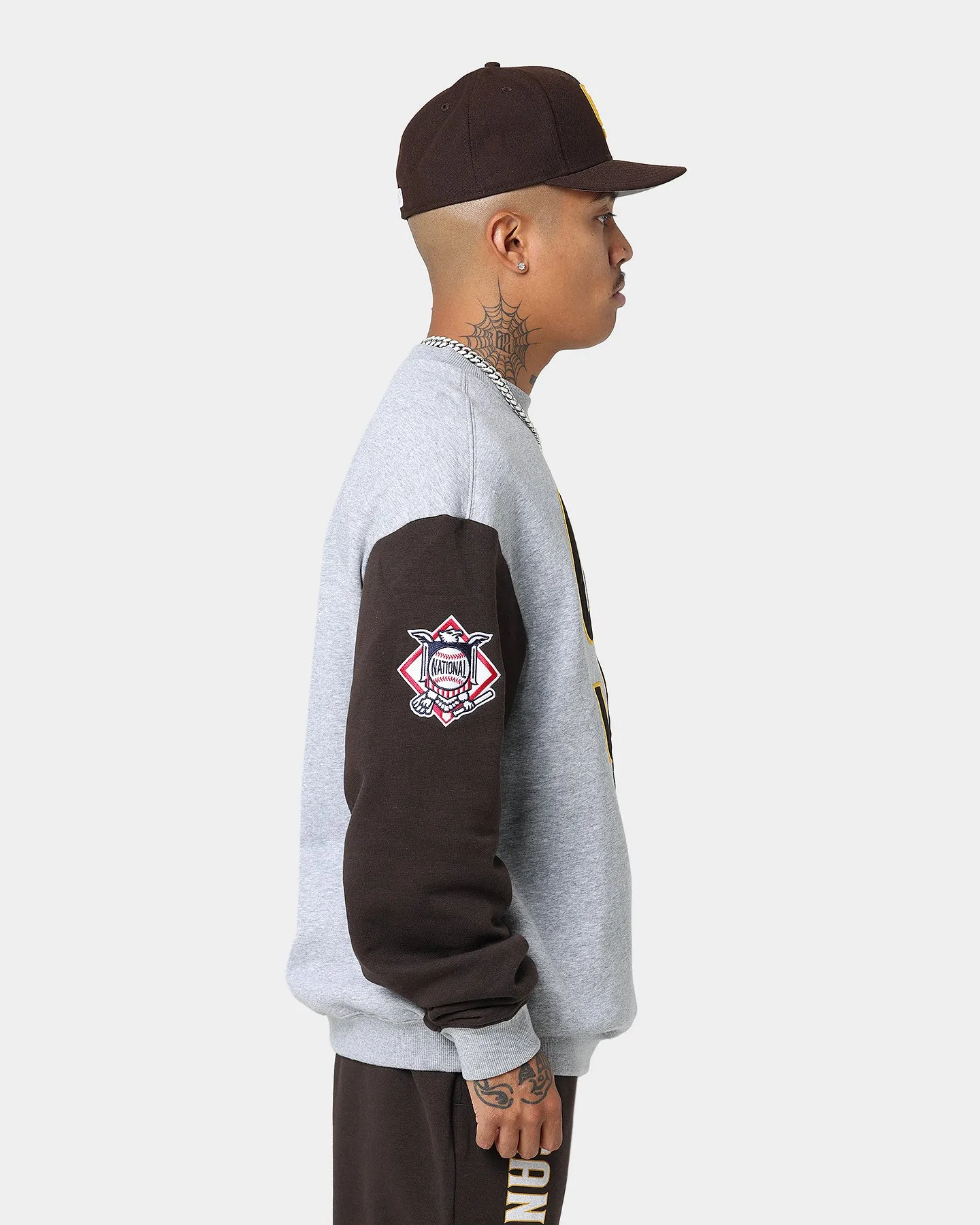 Majestic Athletic San Diego Padres All Team Champs Crewneck Yellow/Grey Marle