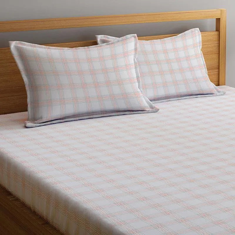 Milly Checkered Bedsheet - Beige