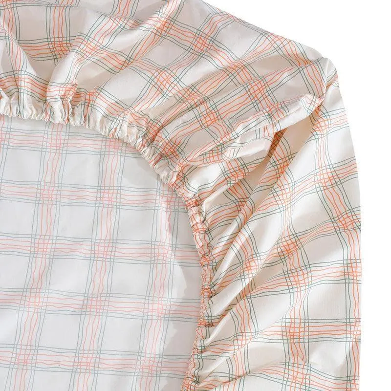 Milly Checkered Bedsheet - Beige