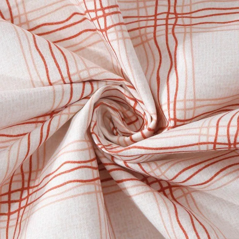 Milly Checkered Bedsheet - Peach