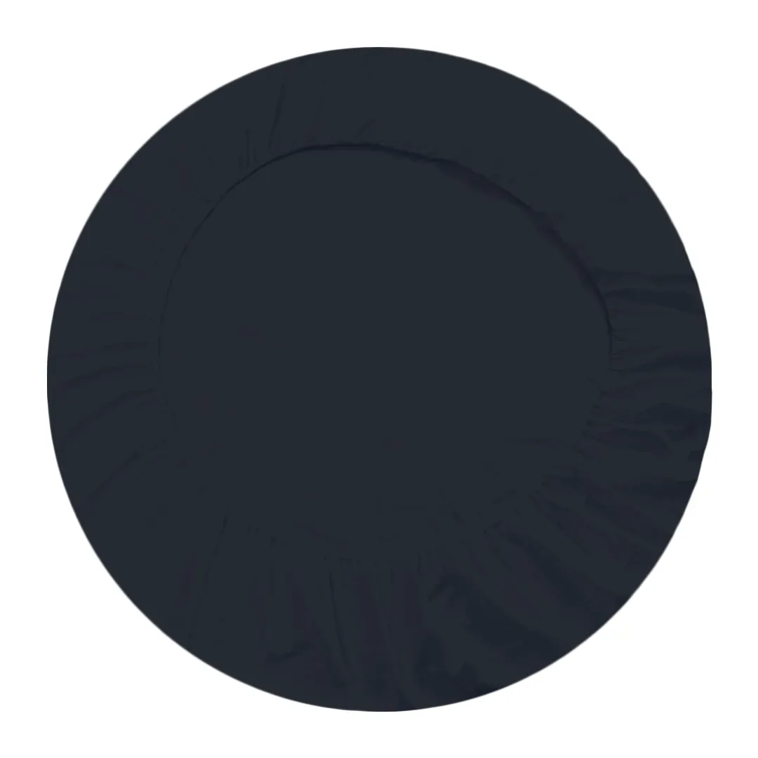 Navy Blue Round Fitted Sheet Only Bliss Solid Sateen
