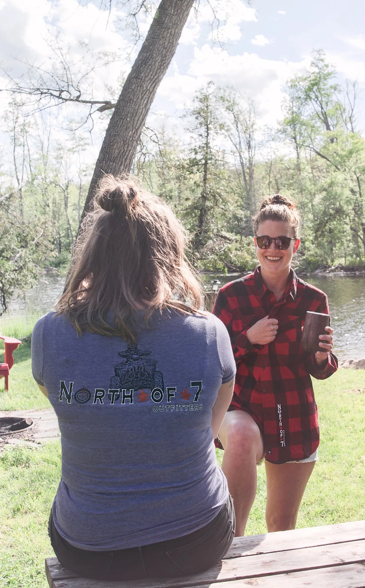 North of 7 Outfitters Women's Flannel Plaid Button up