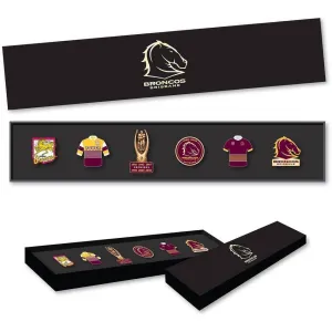 NRL Evolution Pin Set - History Logos - Brisbane Broncos