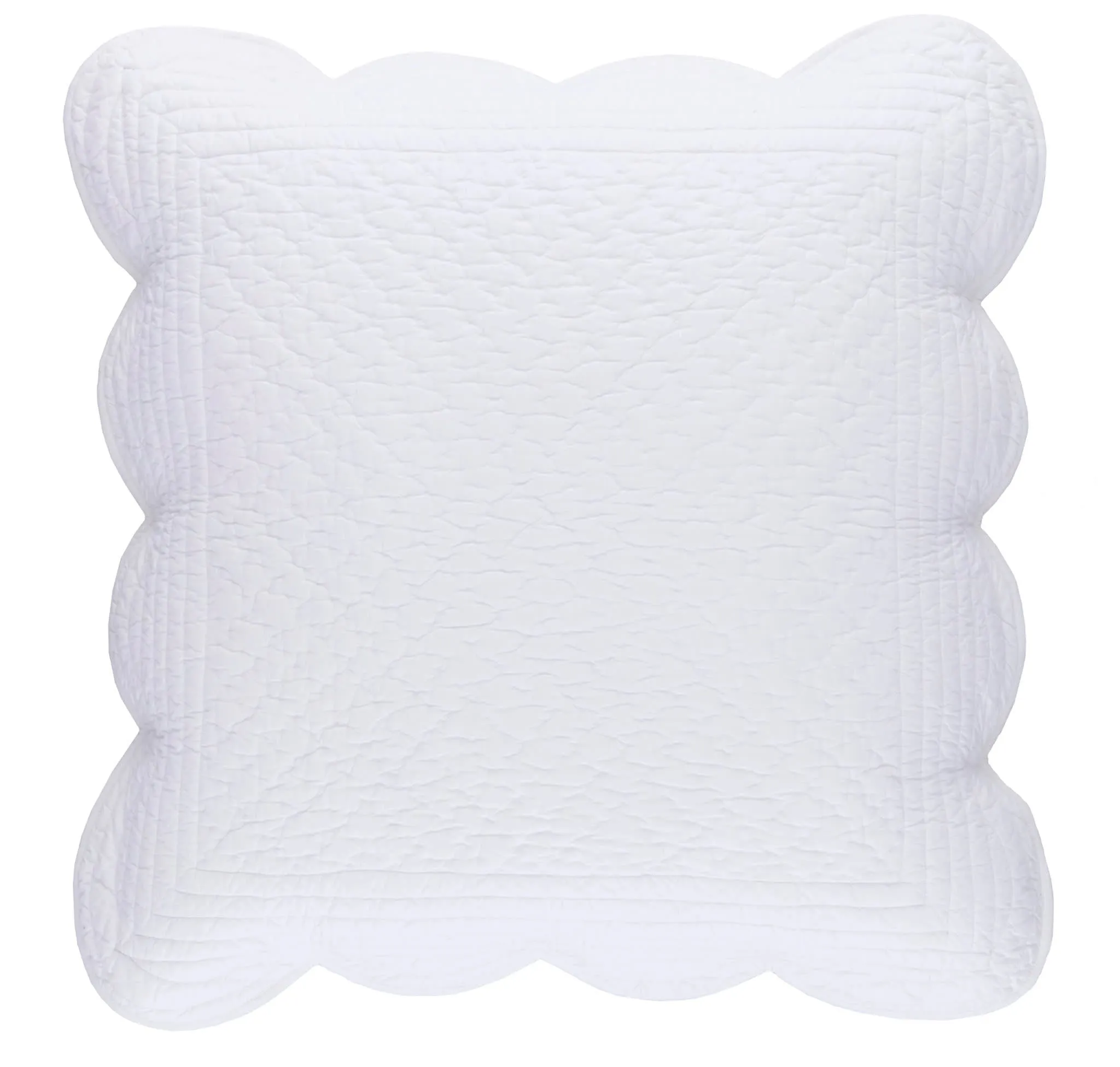 Power Shake Scallop White Quilted Sham