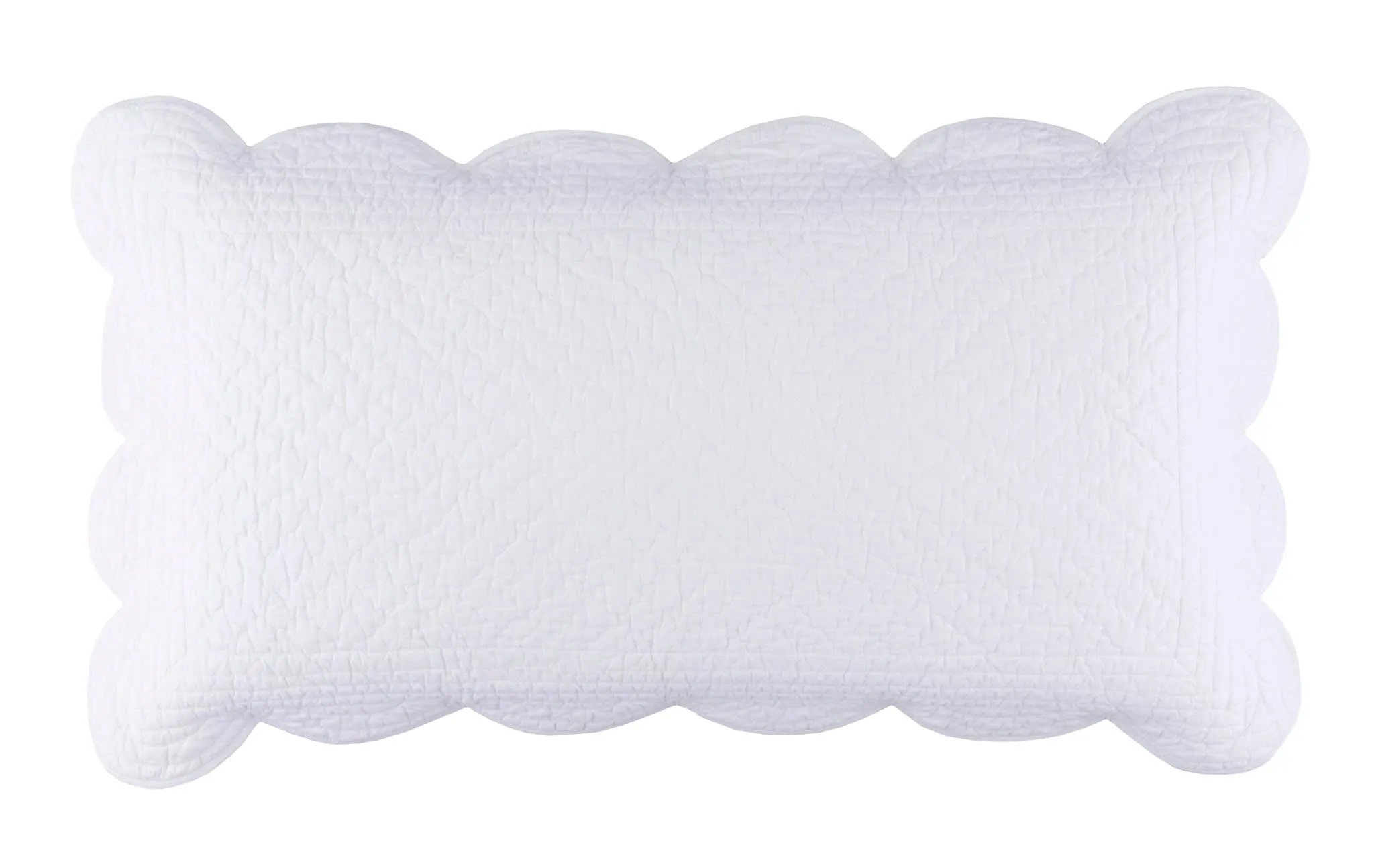 Power Shake Scallop White Quilted Sham