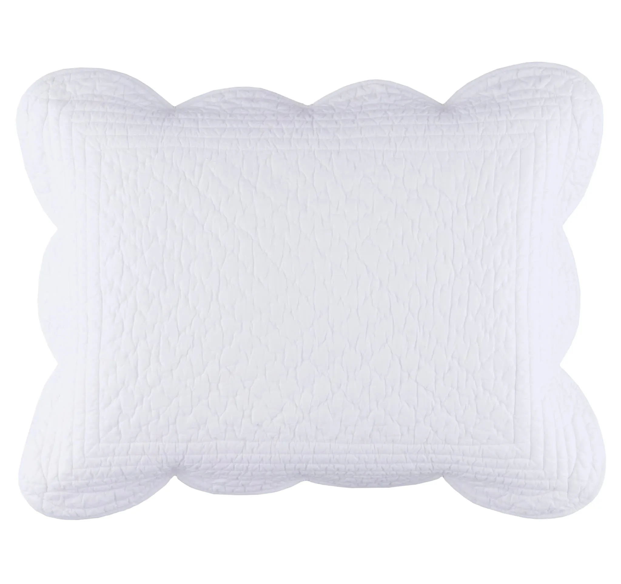 Power Shake Scallop White Quilted Sham