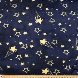 Stars on Navy Printed Polar Fleece Design 62